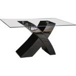 Tables de salle à manger design marron laquées en verre extensibles 4 places modernes 
