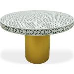 Tables rondes dorées en bois 4 places diamètre 100 cm contemporaines 