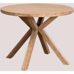 Tables de salle à manger design Sklum marron en bois d'eucalyptus diamètre 100 cm rustiques en promo 