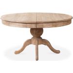 Tables rondes marron en bois massif extensibles 8 places rustiques 