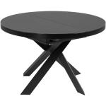 Tables rondes Kave Home noires en acier à motif papillons extensibles diamètre 120 cm 