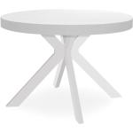 Tables de salle à manger design Paris Prix blanches en métal extensibles diamètre 110 cm modernes en promo 