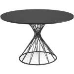 Tables de salle à manger design Kave Home noires laquées en acier diamètre 120 cm modernes 