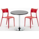Tables rondes rouges 