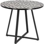 Tables rondes Kave Home blanches en acier diamètre 90 cm 