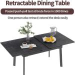Tables de salle à manger noires en marbre extensibles 6 places 