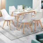 Tables de salle à manger design marron en bois extensibles scandinaves 
