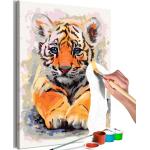 Tableaux sur toile Paris Prix multicolores en pin à motif tigres en promo 