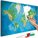 Tableaux sur toile Paris Prix multicolores en pin imprimé carte du monde en promo 