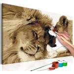 Tableaux sur toile Paris Prix multicolores en pin à motif lions en promo 