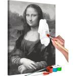 Tableau à peindre soi-même peinture par numéros motif La Joconde en noir et blanc 40x60 cm 11_0012354