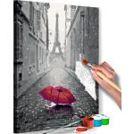 Tableau à peindre soi-même peinture par numéros motif Paris (Parapluie rouge) 40x60 cm TPN110127