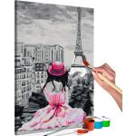 Tableaux sur toile noirs en pin à motif Paris Tour Eiffel 