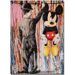 Tableau Banksy Graffiti Peinture Charlie Chaplin coloré Moderne avec emblématique Superman et Mickey Mouse Photos Street Graffiti Art Affiche HD Print Décor Murale, sans Cadre,Gris,A,60x90cm