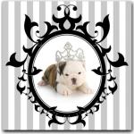 Tableaux blancs en pin à motif chiens baroques & rococo 