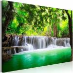 Artgeist - Tableau Cascade de Kanjanaburi (1 partie) large - 90 x 60 cm - Vert