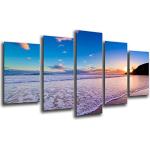 Tableau Moderne Photographique, Impression sur bois, Paysage Blue Sea Sunset, 165 x 62 cm, ref. 26005