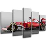 Cuadros Camara Tableau Moderne Photographique, Impression sur Bois, Voiture de Formule 1, Ferrari F1, Sebastian Vettel, 165 x 62 cm, ref. 26553