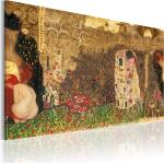 Tableau sur toile décoration murale image imprimée cadre en bois à suspendre Gustav Klimt - inspiration 120x80 cm 11_0002153