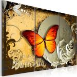 Tableaux sur toile noirs en bois à motif papillons 
