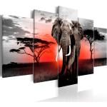 Tableaux sur toile noirs en bois à motif éléphants 