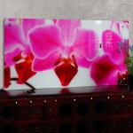 Tableau sur verre motif orchidée décoration à suspendre DEC04021
