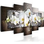 Tableaux sur toile noirs à fleurs en bois à motif fleurs modernes 