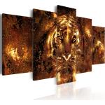 Tableaux sur toile noirs à effet tigré en bois à motif tigres modernes 