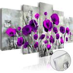 Tableaux violets en verre acrylique Coquelicot 