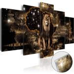 Tableaux en verre acrylique décoration murale motif Lion d'or 200x100 cm TVA110155