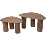 Tables basses design Miliboo marron en bois en lot de 2 