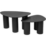 Tables basses design Miliboo noires en bois en lot de 2 