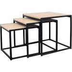 Tables carrées design marron en métal en lot de 3 modernes 