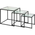Tables basses carrées Atmosphera noires en verre 