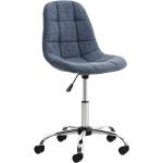 Tabouret chaise de bureau pivotante hauteur réglable tissu bleu TAB010004