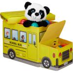 Coffres à jouets Relaxdays jaunes à motif bus pliables 