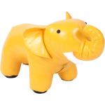 Tabourets jaunes en pin à motif éléphants enfant 