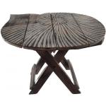 Tabouret / table d'appoint pliable forme coquillage en bois sculpté 30cm Coloris marron cérusé Marron / Chocolat