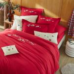 Taies d'oreiller Linnea Design rouges en coton 50x70 cm 