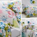 Taies d'oreiller Linnea Design blanches all over en coton à motif fleurs 50x70 cm 
