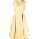 Robes de cocktail Talbot Runhof jaunes métalliques sans manches à col en V Taille XS pour femme 