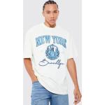 T-shirts à imprimés boohooMAN blancs à motif New York à manches courtes Taille S pour homme 