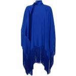 Robes de soirée bleues à franges à manches longues mi-longues à manches longues Tailles uniques look fashion pour femme 