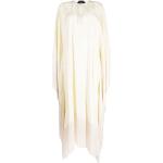 Robes de cocktail blanc d'ivoire en viscose à franges à manches trois-quart Tailles uniques pour femme 
