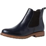 Boots Chelsea Tamaris bleu marine en cuir Pointure 38 look fashion pour femme 
