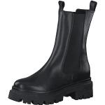 Boots Chelsea Tamaris noires en cuir Pointure 40 look fashion pour femme en promo 