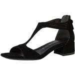 Sandales à talons Tamaris noires en cuir Pointure 38 avec un talon entre 3 et 5cm look fashion pour femme 