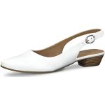 Sandales Tamaris blanches en cuir en cuir à boucles Pointure 39 avec un talon entre 3 et 5cm look fashion pour femme 