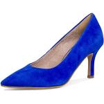 Escarpins Tamaris bleus en cuir en cuir Pointure 37 look fashion pour femme 