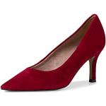 Escarpins Tamaris rouges en cuir en cuir Pointure 39 look fashion pour femme en promo 